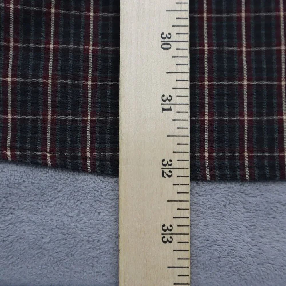 Dockers Shirt Men Large Red Blue Plaid Wrinkle Free Long Sleeve Button Up Casual - Picture 4 of 16